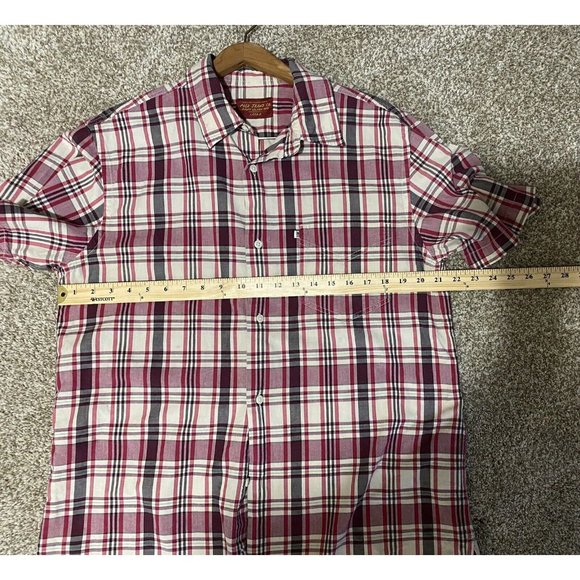 Ralph Lauren Polo Jeans Shirt Adult Large Red White Plaid Button Up Casual Mens - Picture 5 of 6